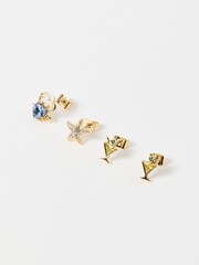 Oliver Bonas Gold Tone Madison Summer Party Stud Earrings Set - Image 3 of 6