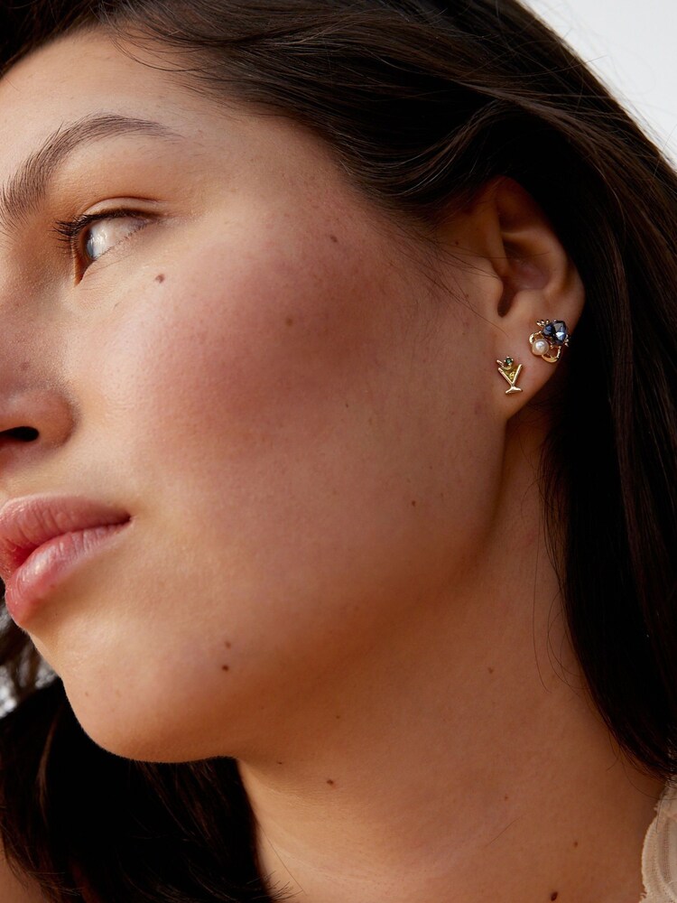 Oliver Bonas Gold Tone Madison Summer Party Stud Earrings Set - Image 6 of 6 Oliver Bonas Gold Tone Madison Summer Party Stud Earrings Set - Image 6 of 6