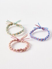 Oliver Bonas Black Plait And Knot Cora Elastic Hair Ties 3 Pack - Image 1 of 5