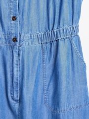Oliver Bonas Blue Chambray Sleeveless Jumpsuit - Image 7 of 9