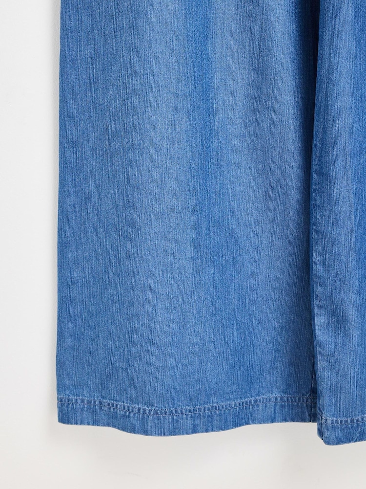 Oliver Bonas Blue Chambray Sleeveless Jumpsuit - Image 9 of 9