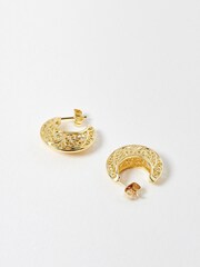 Oliver Bonas Gold Plated Seren Filigree Hoop Earrings - Image 3 of 6