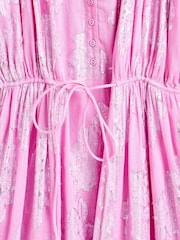 Oliver Bonas Pink Leaf Midi Dress - Image 5 of 6