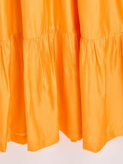 Oliver Bonas Orange Shirred Bodice Midi Dress - Image 6 of 6