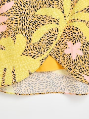 Oliver Bonas Yellow Palm Print Midi Skirt With Linen - Image 6 of 6