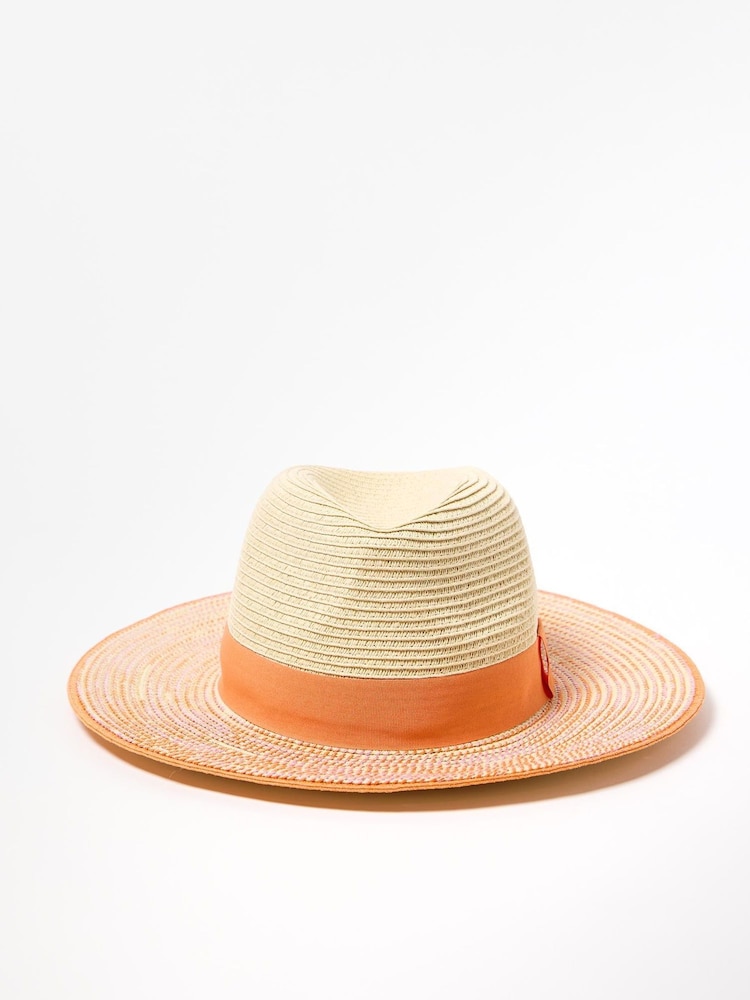 Oliver Bonas Orange Twist Bow Fedora Hat - Image 1 of 7 Oliver Bonas Orange Twist Bow Fedora Hat - Image 1 of 7