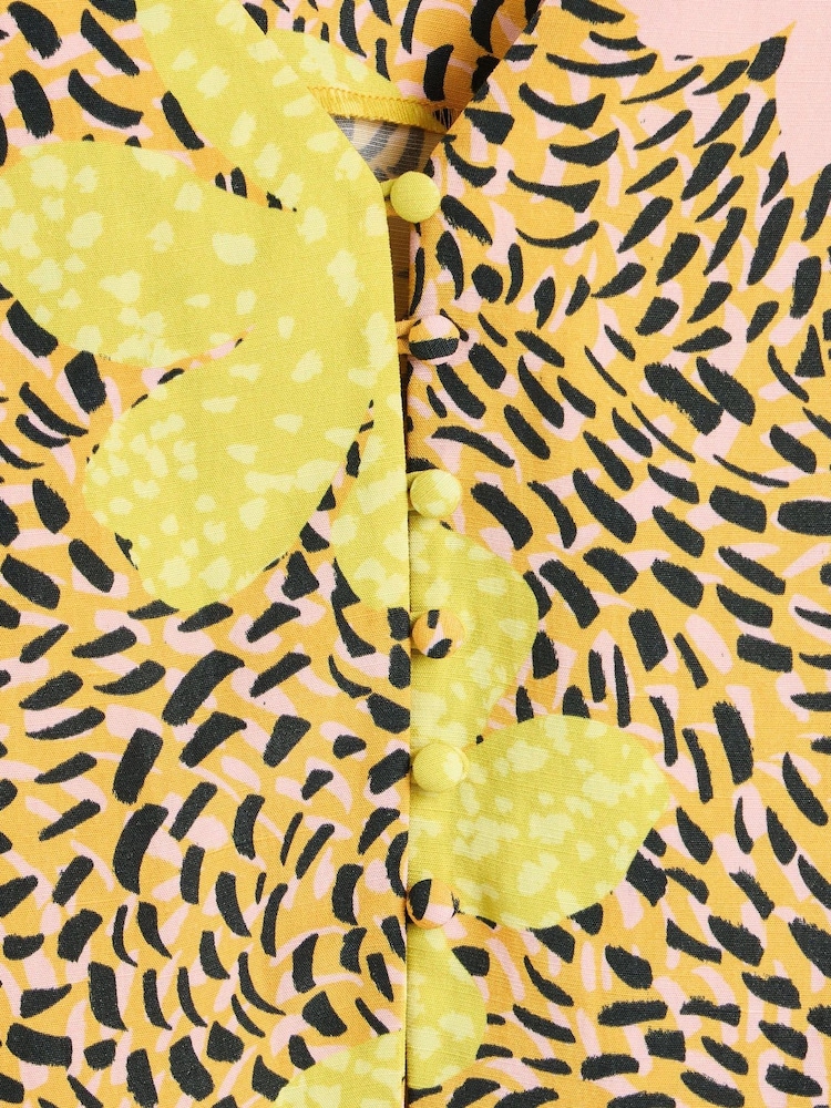 Oliver Bonas Orange Palm Print Cami Top With Linen - Image 5 of 5 Oliver Bonas Orange Palm Print Cami Top With Linen - Image 5 of 5