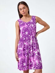 Roman Purple Tie Dye Pocket Dress - Image 1 of 5