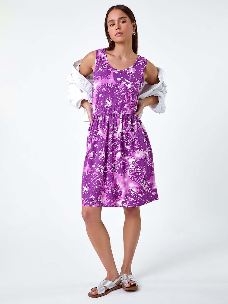 Roman Purple Tie Dye Pocket Dress - Image 2 of 5