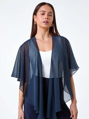 Roman Blue Chiffon Drape Cover-Up - Image 1 of 5