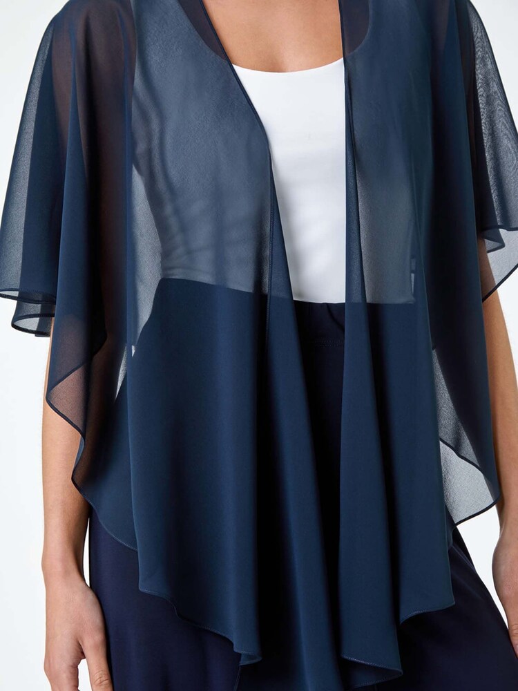 Roman Blue Chiffon Drape Cover-Up - Image 5 of 5 Roman Blue Chiffon Drape Cover-Up - Image 5 of 5