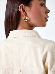 Roman Natural Broderie 100% Cotton Pocket Utility Jacket - Image 5 of 5
