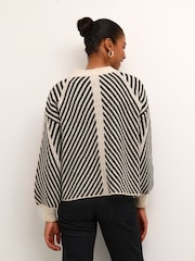 Kaffe Vera Striped Pattern Knitted Pull-Over Jumper - Image 2 of 7
