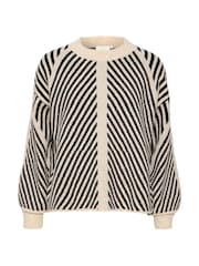 Kaffe Vera Striped Pattern Knitted Pull-Over Jumper - Image 5 of 7
