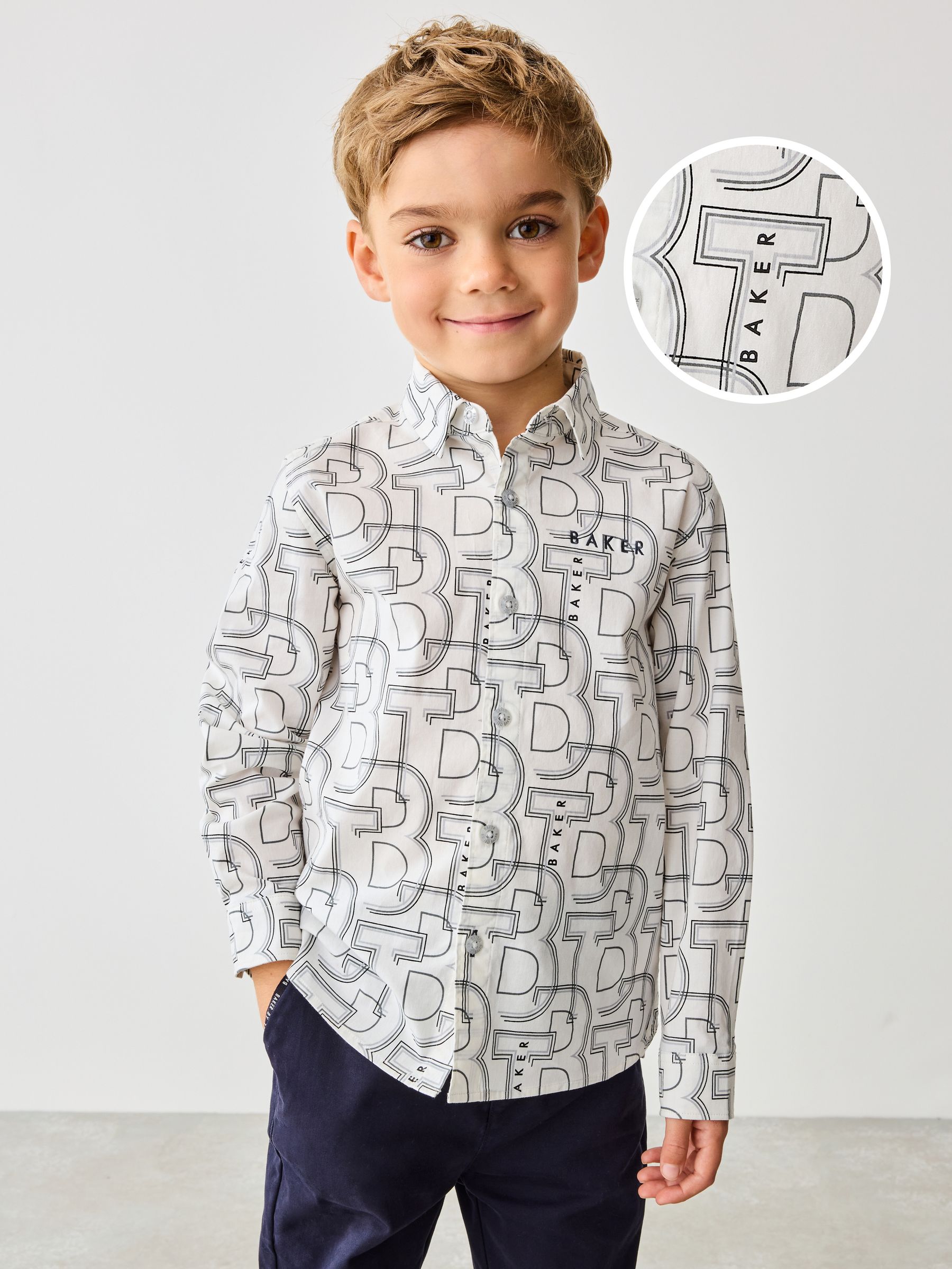 Next：日本 Baker by Ted Baker White Printed Shirt from Next