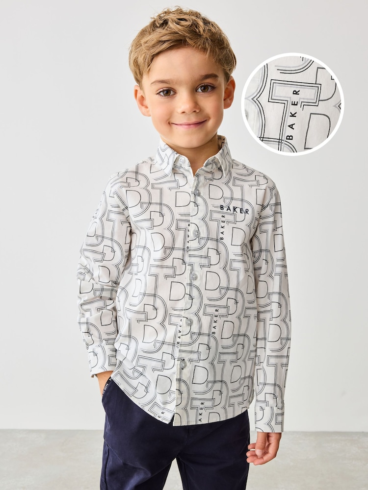 Baker by Ted Baker White Printed Shirt - Image 1 of 8
