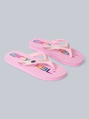 Animal Pink Kids Swish Glitter Logo Flip Flops - Image 2 of 5