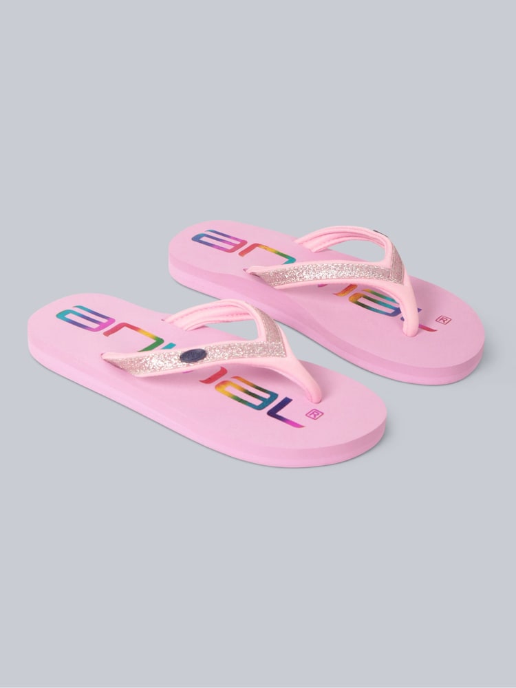 Animal Pink Kids Swish Glitter Logo Flip Flops - Image 2 of 5