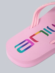 Animal Pink Kids Swish Glitter Logo Flip Flops - Image 5 of 5