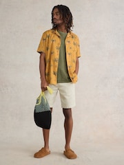 White Stuff Yellow Palm Tree Printed Shirt - Image 2 of 7