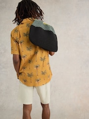 White Stuff Yellow Palm Tree Printed Shirt - Image 3 of 7