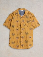 White Stuff Yellow Palm Tree Printed Shirt - Image 5 of 7