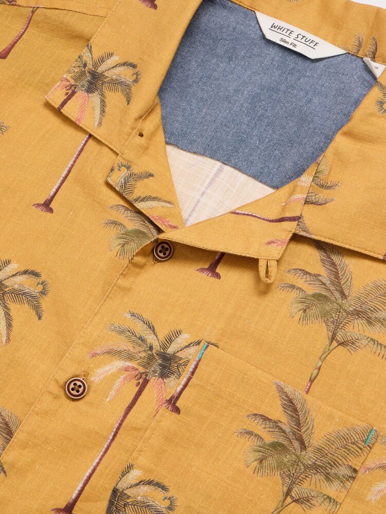 White Stuff Yellow Palm Tree Printed Shirt - Image 7 of 7