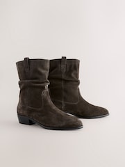 Mink Brown Suede Standard/Wide Fit Forever Comfort® Slouch Ankle Boots - Image 1 of 5
