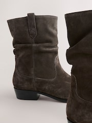 Mink Brown Suede Standard/Wide Fit Forever Comfort® Slouch Ankle Boots - Image 3 of 5