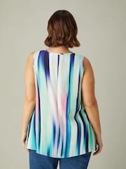 Live Unlimited Blue Curve Abstract Print Vest - Image 3 of 5