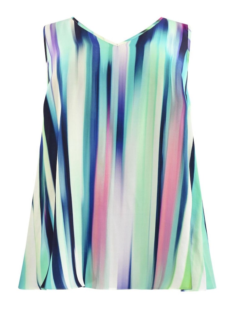 Live Unlimited Blue Curve Abstract Print Vest - Image 5 of 5