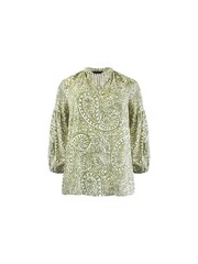 Live Unlimited Green Curve Paisley Nehru Collar Blouse - Image 1 of 7