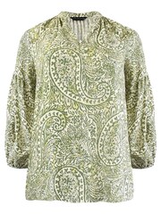 Live Unlimited Green Curve Paisley Nehru Collar Blouse - Image 6 of 7
