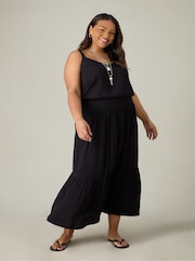 Live Unlimited Black Curve Crinkle Tiered Skirt - Image 3 of 6