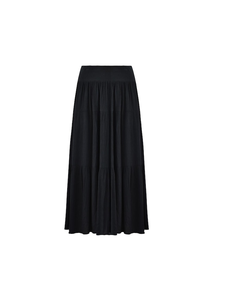 Live Unlimited Black Curve Crinkle Tiered Skirt - Image 6 of 6