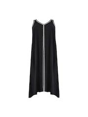 Live Unlimited Black Curve Knit Trim Hanky Hem Dress - Image 7 of 7