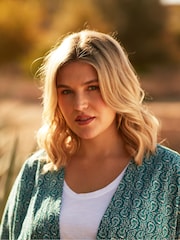 Live Unlimited Green Curve Paisley Print Jersey Kimono - Image 2 of 6