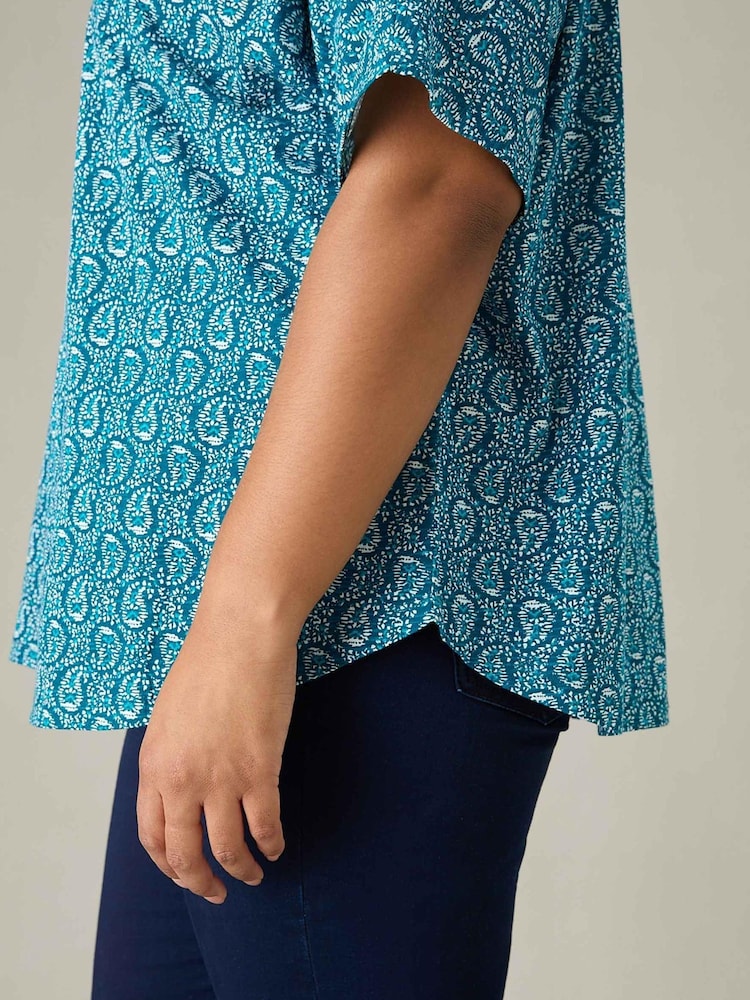Live Unlimited Green Curve Paisley Print Jersey Kimono - Image 6 of 6