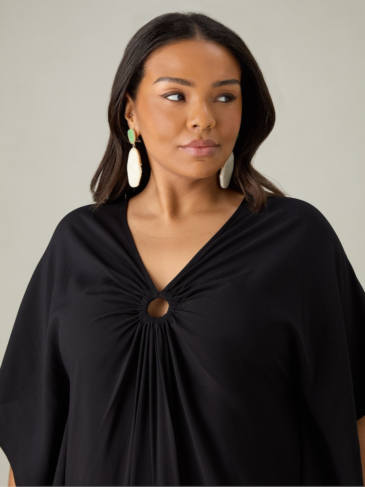 Live Unlimited Black Curve Maxi Kaftan - Image 2 of 6