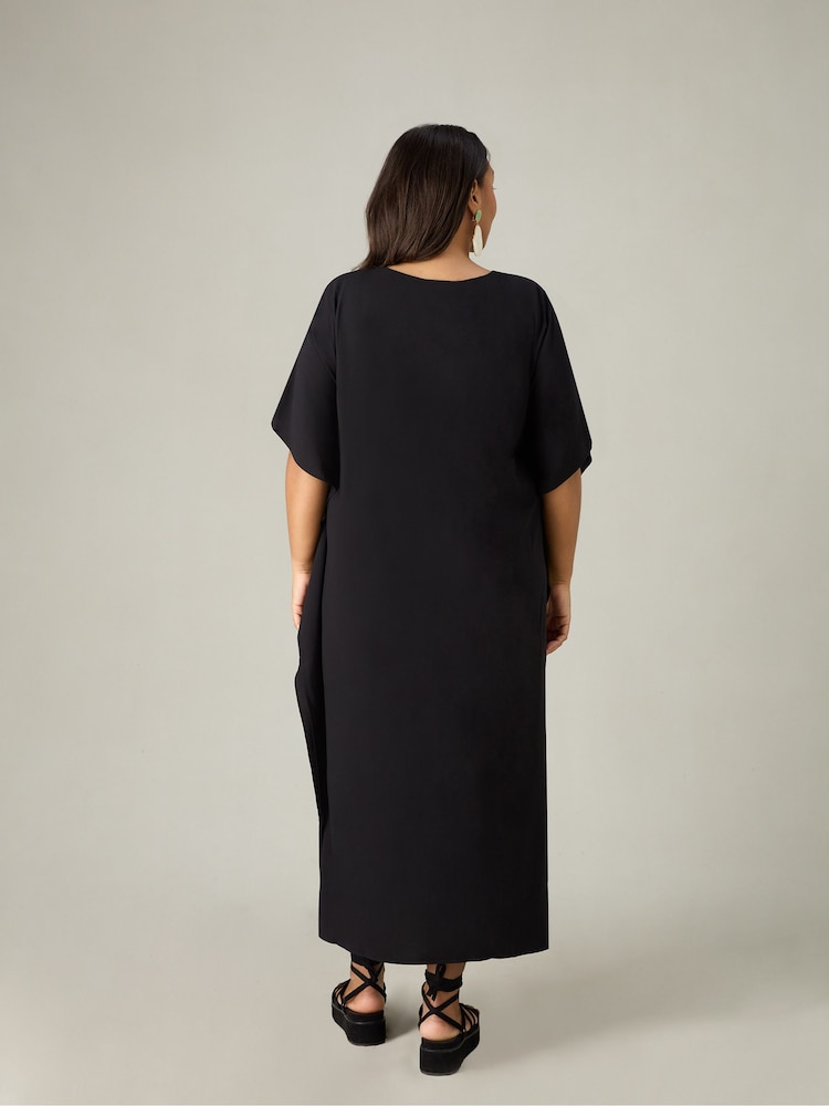 Live Unlimited Black Curve Maxi Kaftan - Image 4 of 6