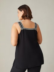Live Unlimited Black Curve Knit Trim Vest Top - Image 3 of 3
