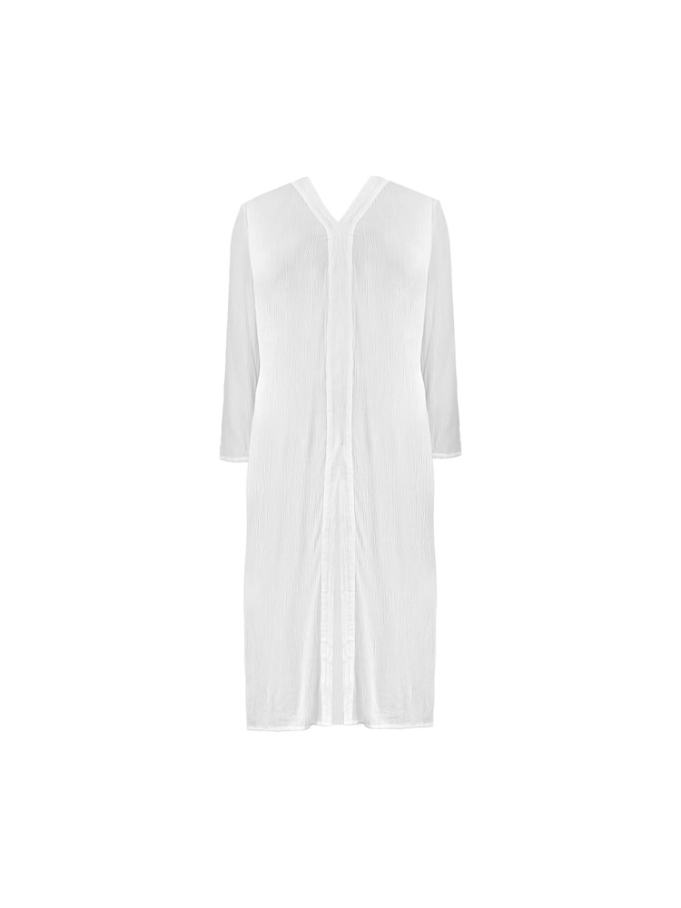 Live Unlimited White Curve Crinkle Split Front Longline Tunic - Image 4 of 4