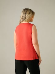 Live Unlimited Orange Curve Jersey Broderie V-Neck Vest - Image 3 of 3