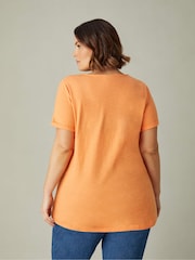 Live Unlimited Orange Curve Cotton Slub V-Neck T-Shirt - Image 2 of 4