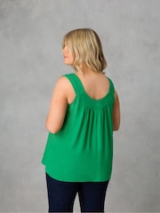 Live Unlimited Green Curve Pleat Neck Sleeveless Blouse - Image 4 of 4