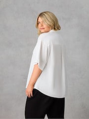 Live Unlimited White Curve Linen Mix Short Sleeve Shirt - Image 4 of 5