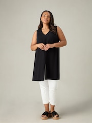 Live Unlimited Black Curve Split Front Tunic - Image 1 of 3