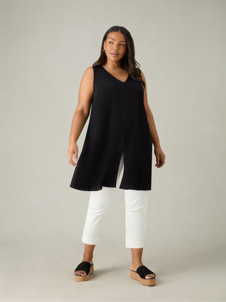 Live Unlimited Black Curve Split Front Tunic - Image 2 of 3