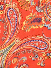 Live Unlimited Red Curve Scarf Print Tie Neck Blouse - Image 7 of 7