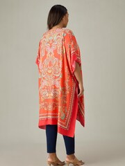 Live Unlimited Red Curve Scarf Print Kimono - Image 4 of 5
